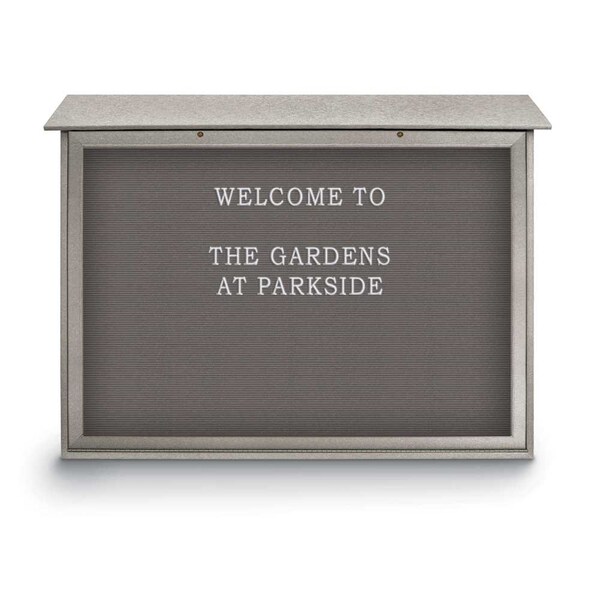 Outdoor Enclosed Combo Board, 48"x36", Blk Frame/Burgundy & Medium Grey